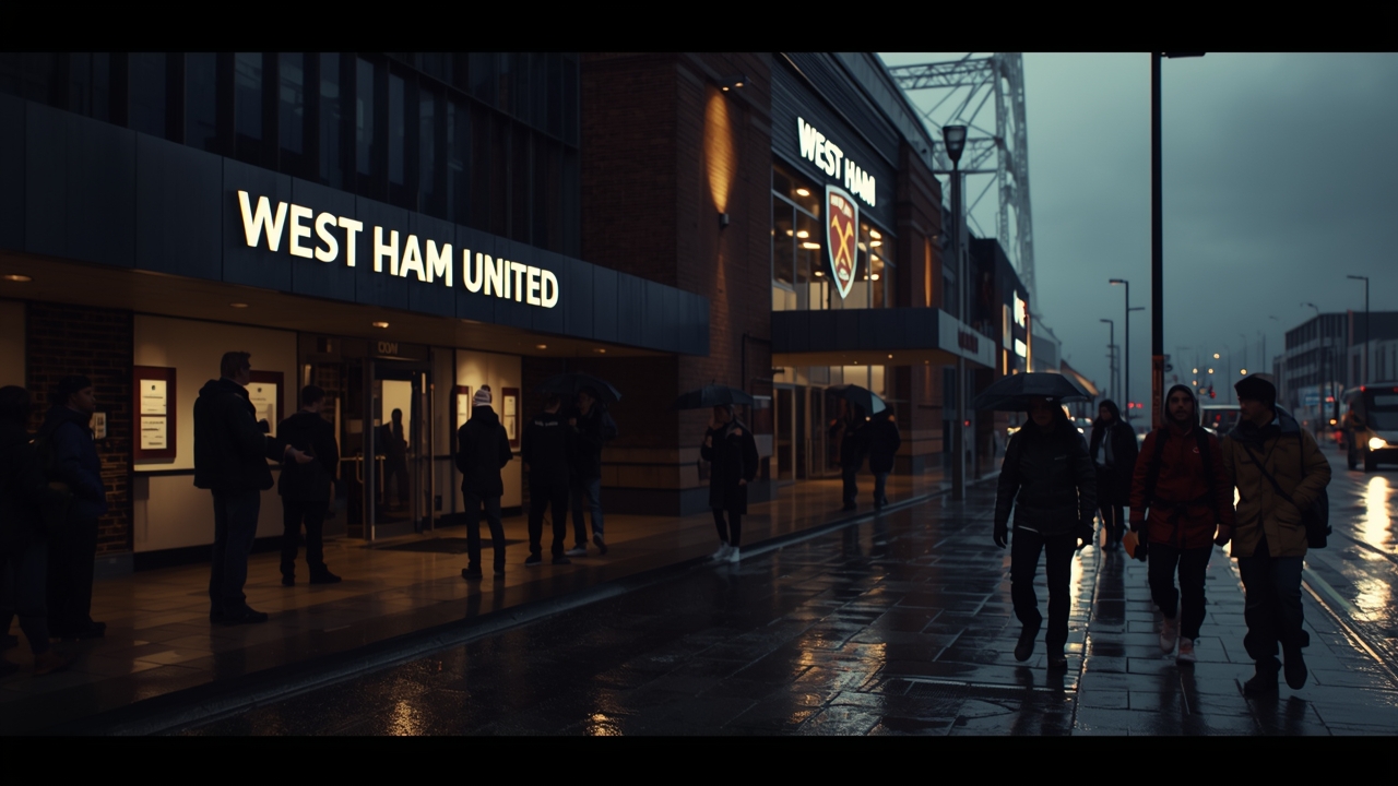 West Ham fans react to relegation on a rainy night