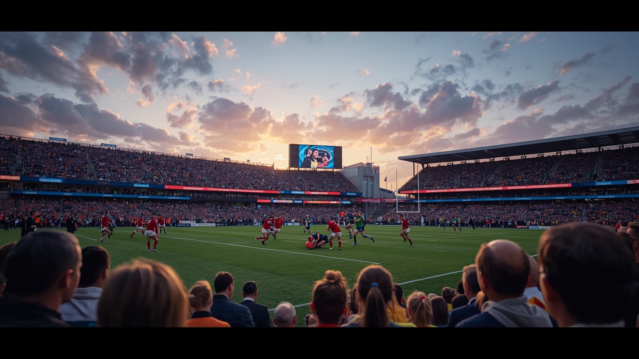 Rugby teams face off in packed stadium amid busy schedule
