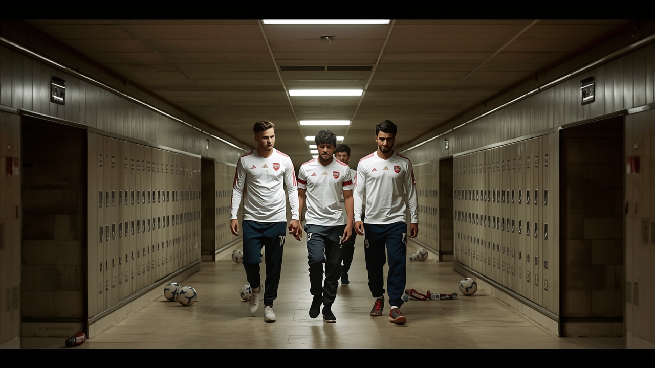 Arsenal players react after Premier League win