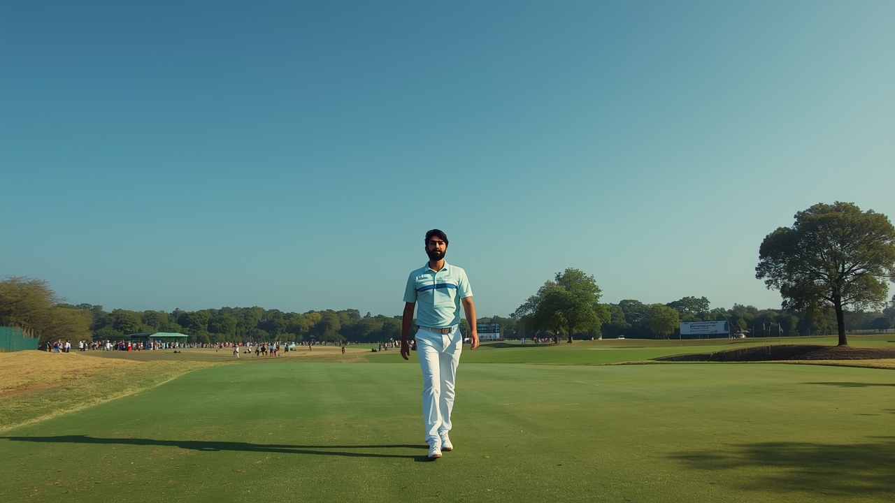 Golfer makes cut with late birdies