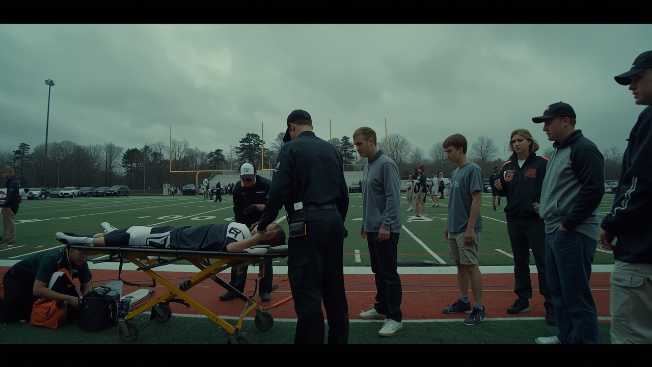 High school football player injured during game