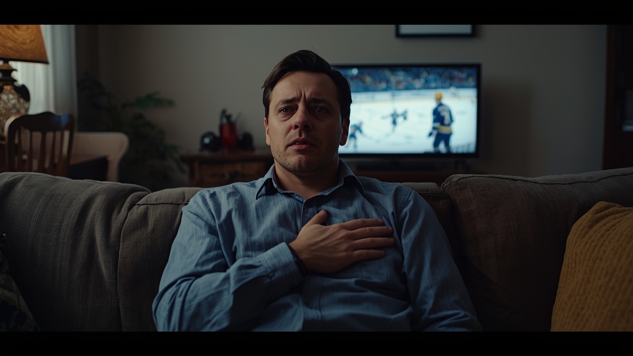 Man suffers heart attack while watching hockey game