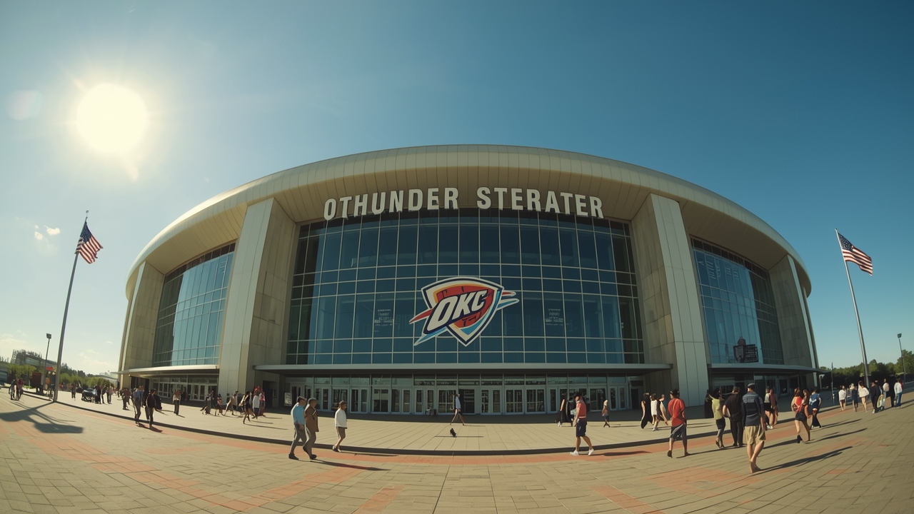 Thunder's home arena on a calm day amid championship hopes