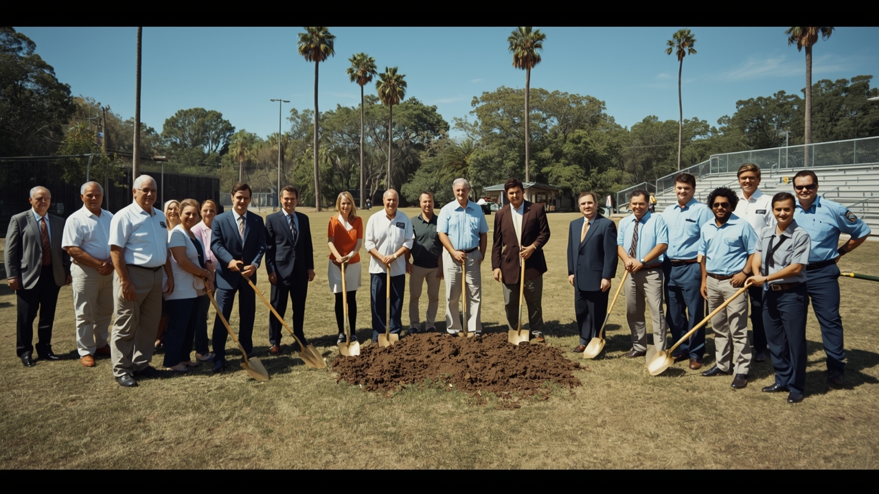 Groundbreaking ceremony for new baseball field