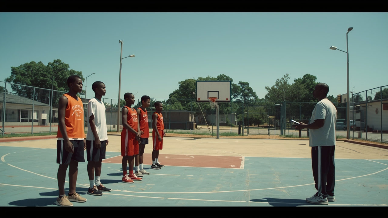 Young players await screening at Lagos basketball camp