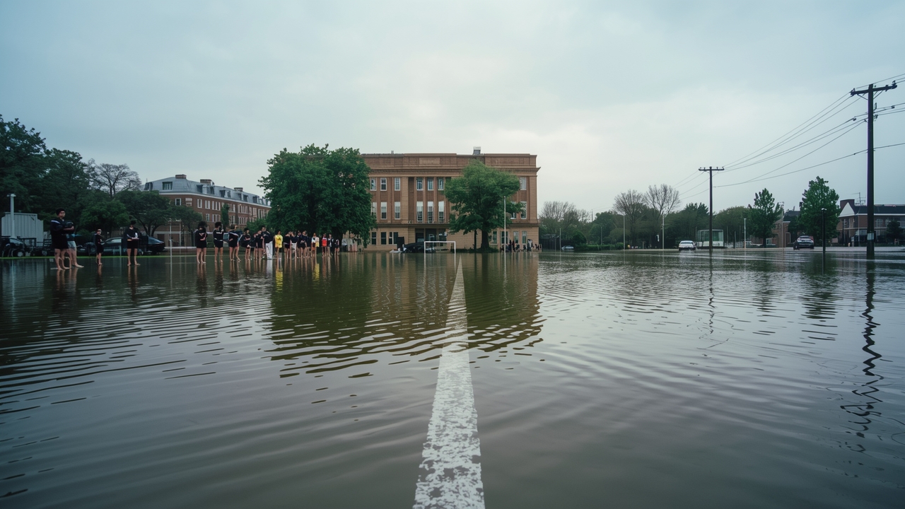 Floodwater submerges Atlantic Beach soccer field